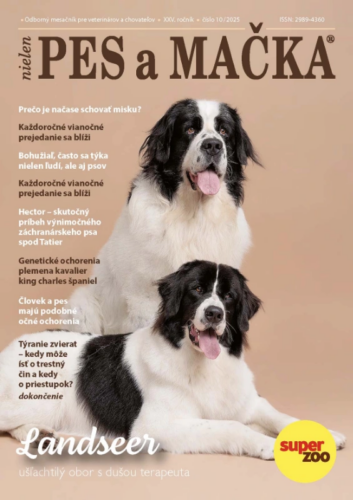 Titulná strana časopisu Pes a mačka s portrétmi dvoch psov plemena landseer